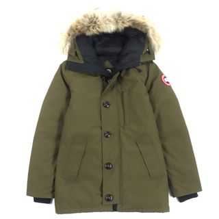 カナダグース(CANADA GOOSE)の美品 CANADA GOOSE カナダグース 3426MA CHATEAU ロゴワッペン・ファー・フード付き WZIP ダウンジャケット カーキ XS カナダ製 正規品 メンズ(ダウンジャケット)