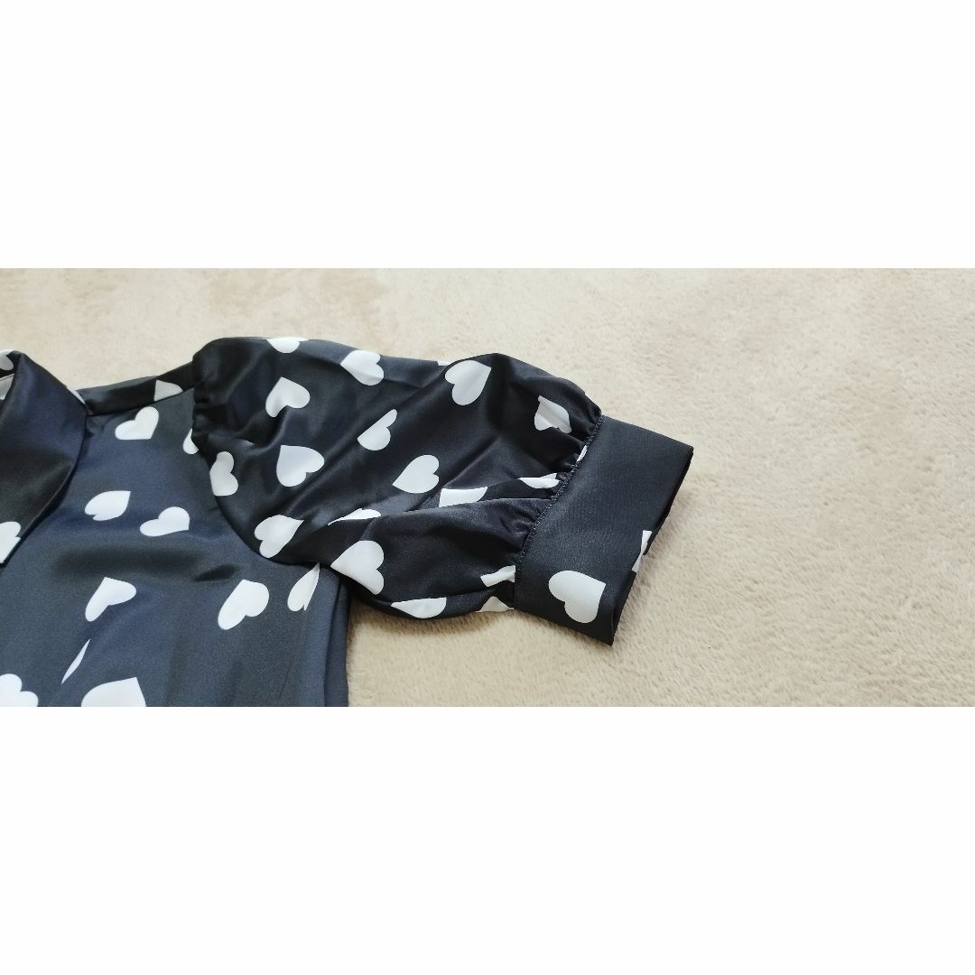 kate spade new york(ケイトスペードニューヨーク)の新品送料無料US6号ケイトスペードスキャッター ハートシャツドレス黒白ハート レディースのワンピース(ロングワンピース/マキシワンピース)の商品写真