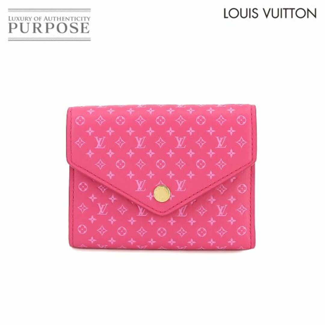 新品同様 ルイ ヴィトン LOUIS VUITTON ナノグラム ポルトフォイユ ヴィクトリーヌ 三つ折り 財布 レザー ローズ M82234 RFID VLP 90226312