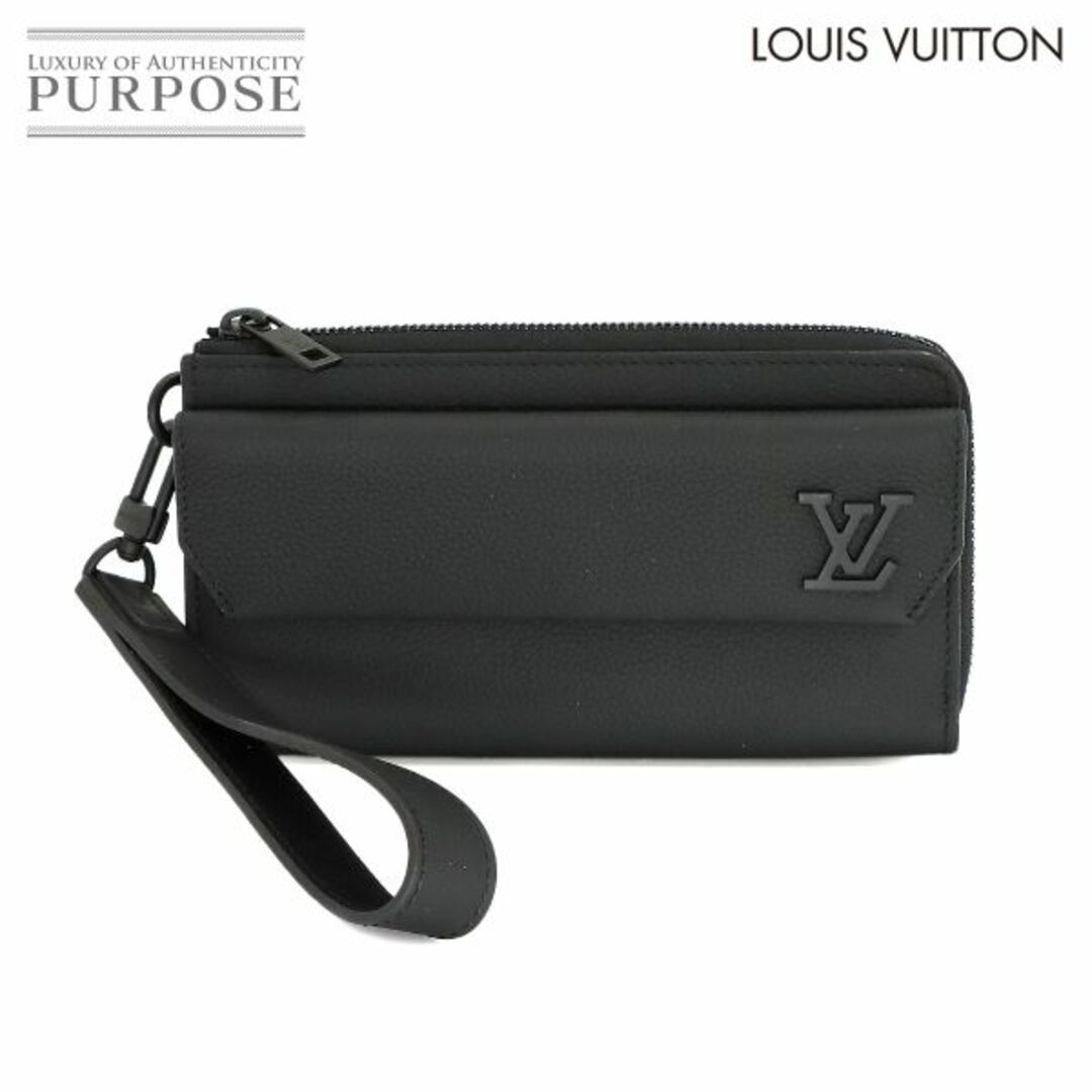 LOUIS VUITTON(ルイヴィトン)の未使用 展示品 ルイ ヴィトン LOUIS VUITTON アエログラム ジッピー ウォレット L字ファスナー 長財布 レザー ブラック M69831 VLP 90226774 メンズのファッション小物(長財布)の商品写真