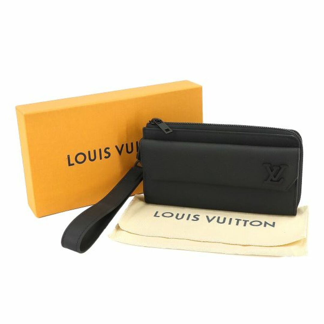 LOUIS VUITTON(ルイヴィトン)の未使用 展示品 ルイ ヴィトン LOUIS VUITTON アエログラム ジッピー ウォレット L字ファスナー 長財布 レザー ブラック M69831 VLP 90226774 メンズのファッション小物(長財布)の商品写真