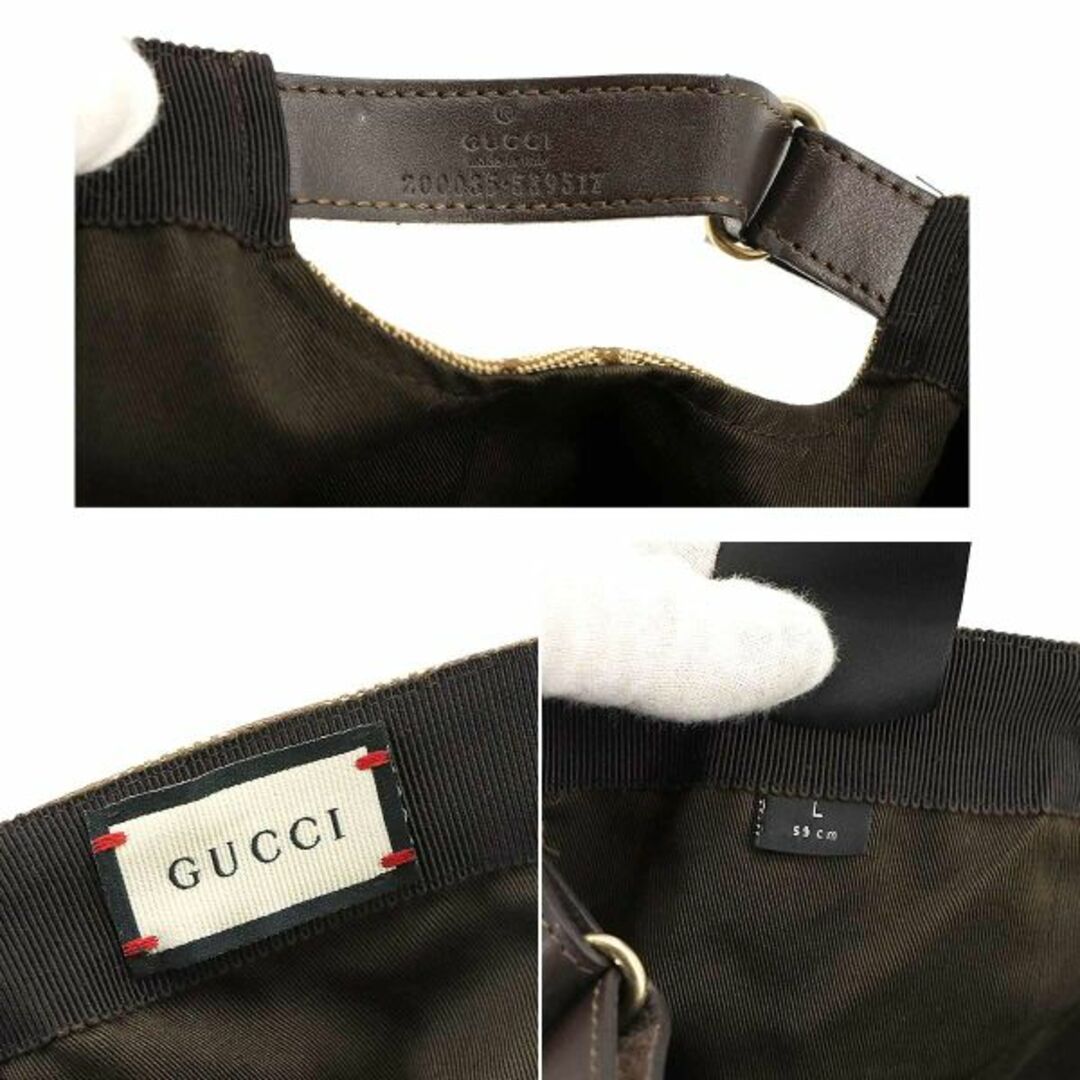 Gucci(グッチ)の新品同様 グッチ GUCCI GGキャンバス ベースボール キャップ 帽子 ベージュ ブラウン L 200035 VLP 90226781 レディースの帽子(キャップ)の商品写真