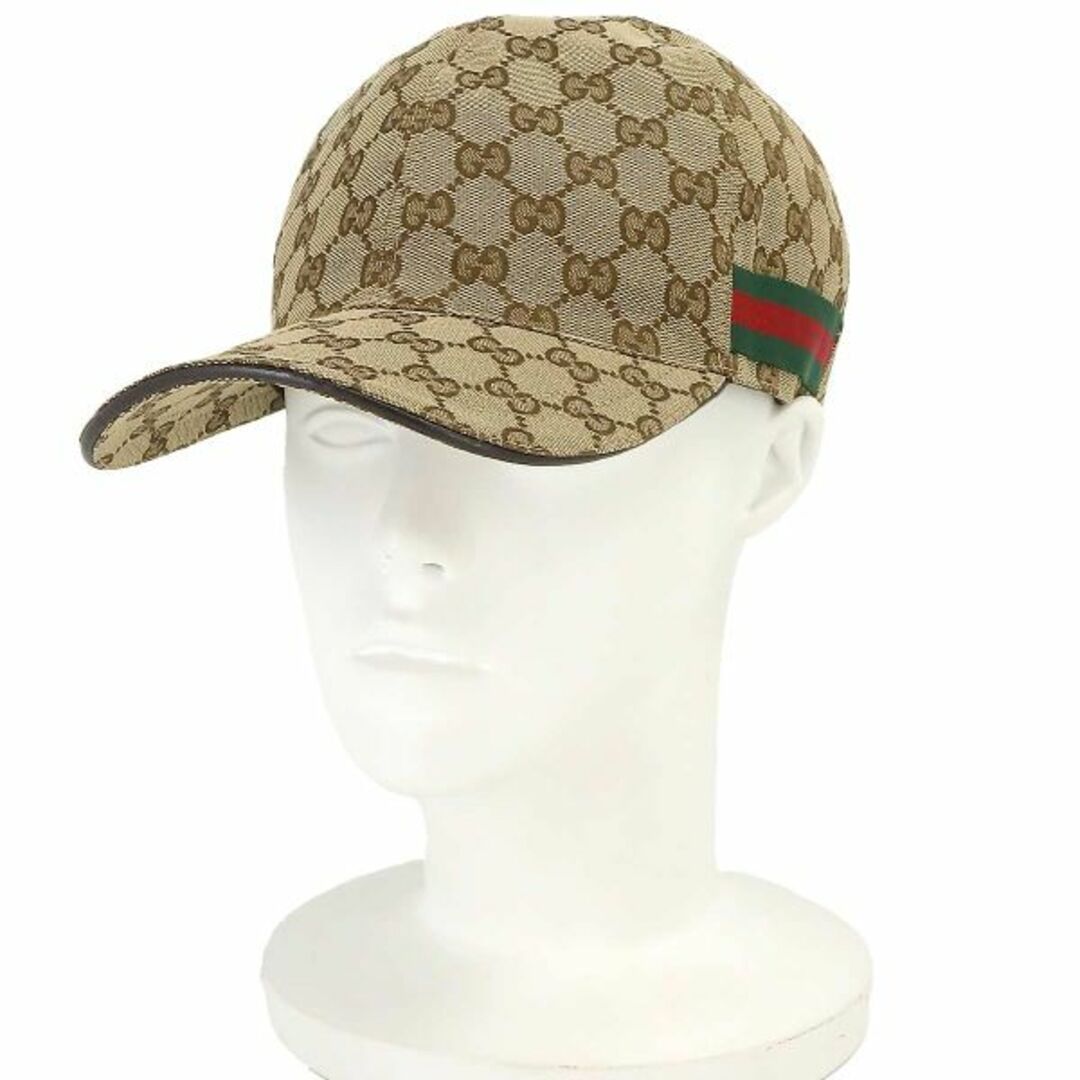 Gucci(グッチ)の新品同様 グッチ GUCCI GGキャンバス ベースボール キャップ 帽子 ベージュ ブラウン L 200035 VLP 90226781 レディースの帽子(キャップ)の商品写真