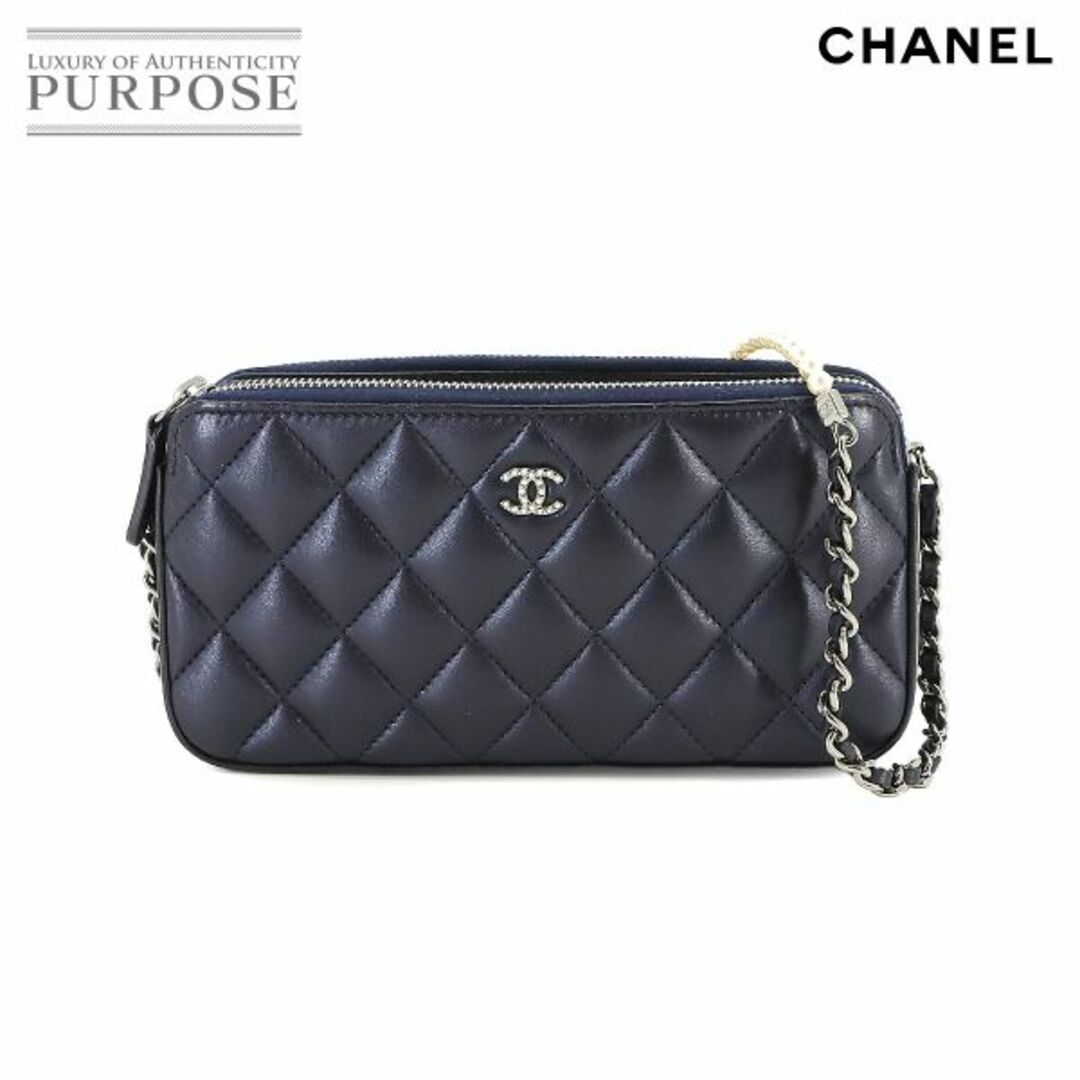 CHANEL(シャネル)の新品同様 シャネル CHANEL マトラッセ チェーン ウォレット 長財布 レザー ネイビー A84276 シルバー 金具 VLP 90227201 レディースのファッション小物(財布)の商品写真