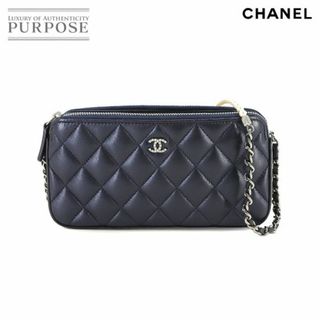 シャネル(CHANEL)の新品同様 シャネル CHANEL マトラッセ チェーン ウォレット 長財布 レザー ネイビー A84276 シルバー 金具 VLP 90227201(財布)