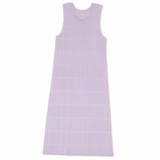 プリーツプリーズイッセイミヤケ(PLEATS PLEASE ISSEY MIYAKE)の美品 プリーツプリーズ イッセイミヤケ PLEATS PLEASE ワンピース ノースリーブ プリーツ トップス レディース 3(L相当) ライトブルー(ひざ丈ワンピース)