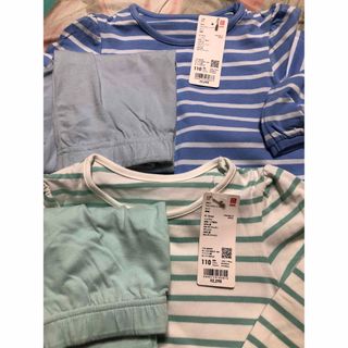 ユニクロ(UNIQLO)のGIRLS ウルトラストレッチセット（長袖） ユニクロ　110cm 2点セット(パジャマ)