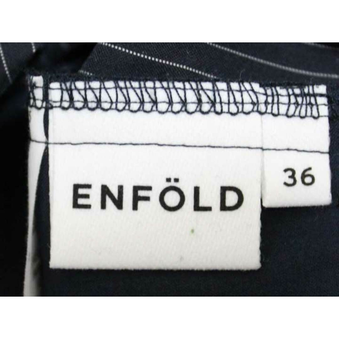 経典 【春物 新入荷】☆ENFOLD/エンフォルド☆2023年製/WIDE-STRAIGT COCOON TROUSERS/ワイドストレートコクーンストライプトラウザーパンツ/300GA231-0230/ロングパンツ/長ズボン/センタープレス/ポケット ネイビー/紺 レディース 36春夏 503042