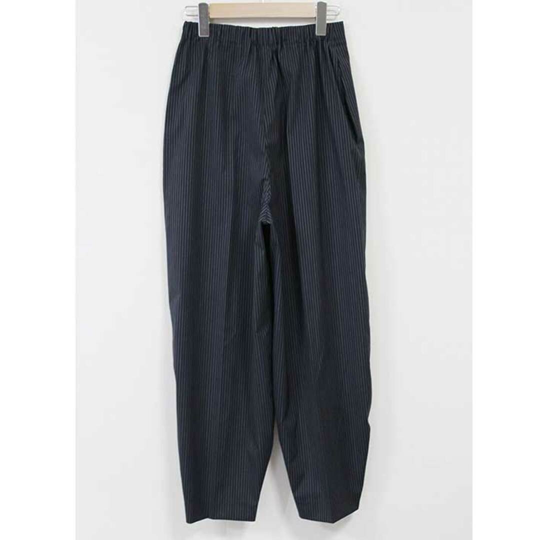 経典 【春物 新入荷】☆ENFOLD/エンフォルド☆2023年製/WIDE-STRAIGT COCOON TROUSERS/ワイドストレートコクーンストライプトラウザーパンツ/300GA231-0230/ロングパンツ/長ズボン/センタープレス/ポケット ネイビー/紺 レディース 36春夏 503042