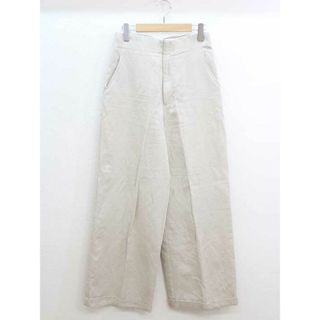 ザラ(ZARA)の♪ZARA/ザラ♪リネンワイドパンツ/シンプル/カジュアル/オシャレ/十分丈 ライトベージュ/薄茶色 レディース S 【中古】 春夏 705032(その他)