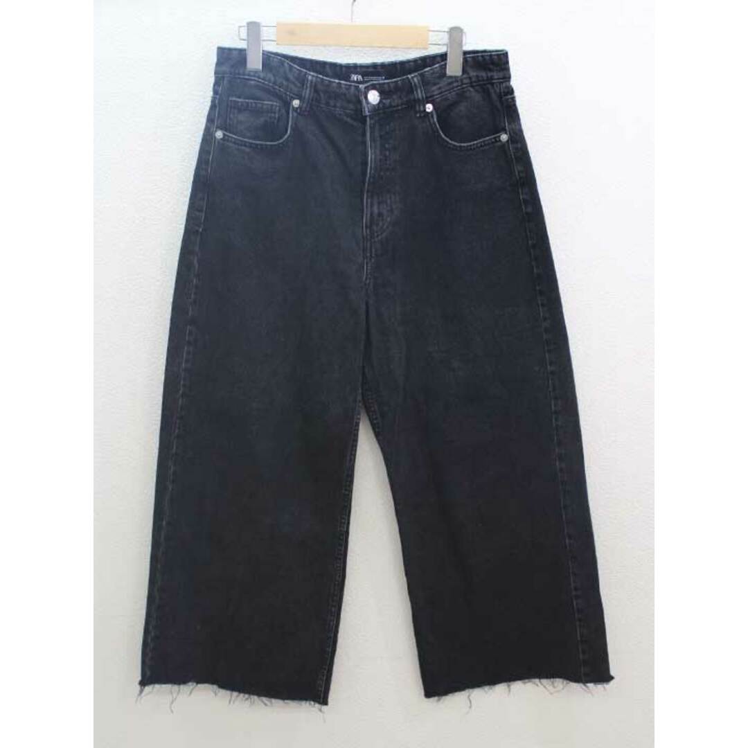 ZARA(ザラ)の【値下げ】‡ZARA/ザラ‡ワイドデニムパンツ/十分丈 ブラック/黒 レディース EUR40 【中古】春夏秋冬 326032 レディースのパンツ(その他)の商品写真