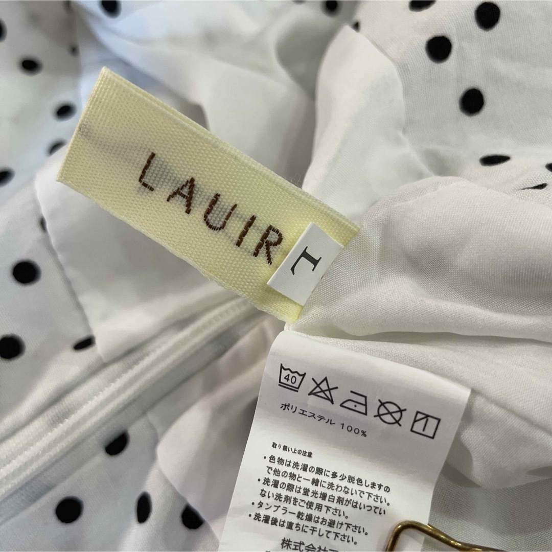 LAUIR＊L 白 ドット柄 マーメイドスカート ロングスカート ラウアー レディースのスカート(ロングスカート)の商品写真