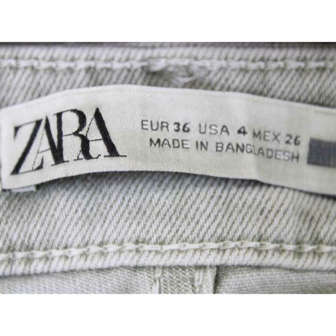 ZARA(ザラ)の‡ZARA/ザラ‡ハイウエストカラーデニムパンツ/十分丈 ライトカーキ レディース 36【中古】春夏秋冬 131042 レディースのパンツ(その他)の商品写真