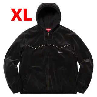 シュプリーム(Supreme)のsupreme studded velvet hooded jacket ベロア(パーカー)