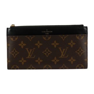 ルイヴィトン(LOUIS VUITTON)のLOUIS VUITTON ルイ ヴィトン モノグラム スリム パース 長財布 M80348 PVC レザー  ブラウン ブラック ゴールド金具 カードケース コインケース 小銭入れ フラグメントケース 【本物保証】(長財布)