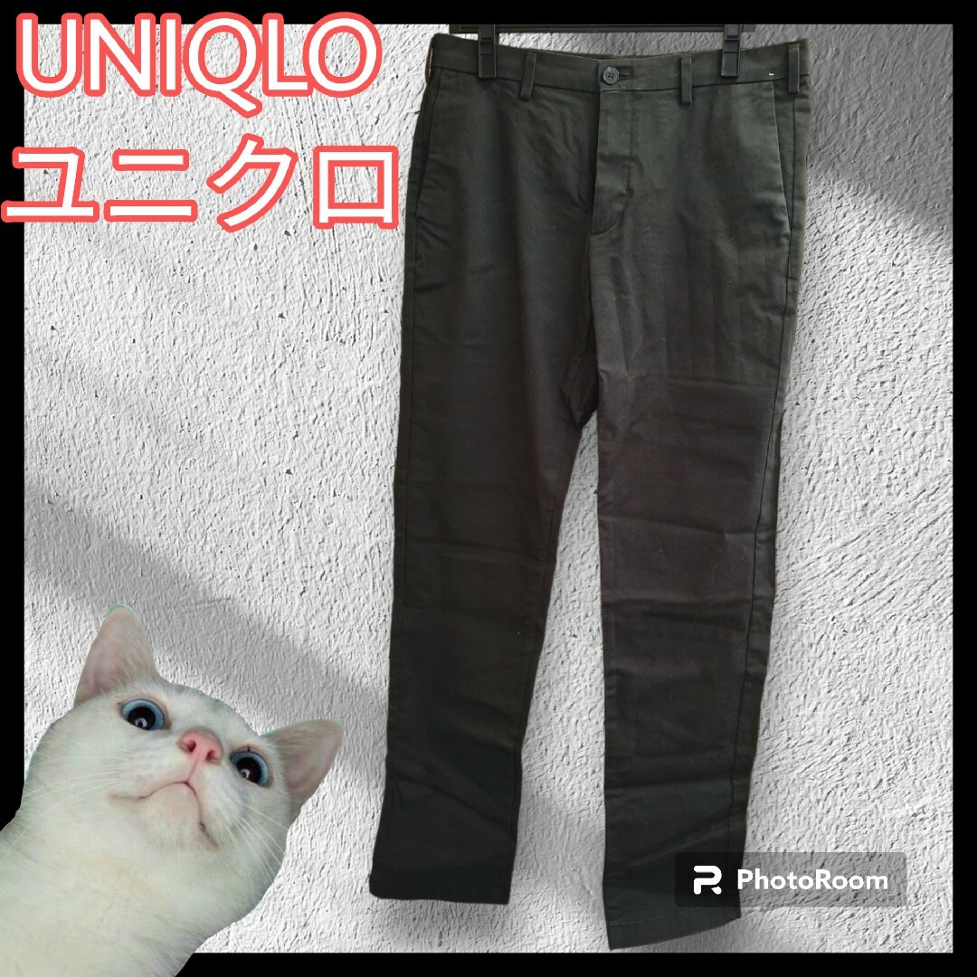 UNIQLO(ユニクロ)の0310 ユニクロ メンズ スリムフィットチノ オリーブ（深緑）サイズ82 メンズのパンツ(チノパン)の商品写真