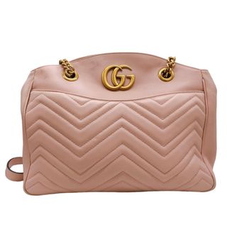 グッチ(Gucci)の　グッチ GUCCI GGマーモントチェーントート 443501 ピンク ゴールド金具 レザー レディース トートバッグ(トートバッグ)