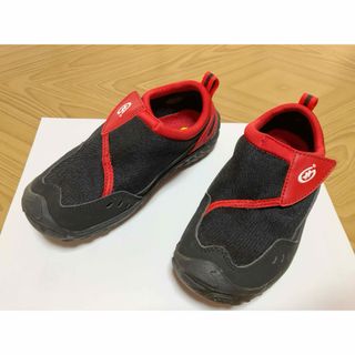 919）【Hawkins Sport】19cm黒×赤キッズシューズ（中古）(スニーカー)