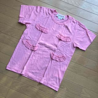 コムデギャルソンガール(COMME des GARCONS GIRL)の◎コムデギャルソン　GIRL   桃色リボン付きTシャツ(カットソー(半袖/袖なし))