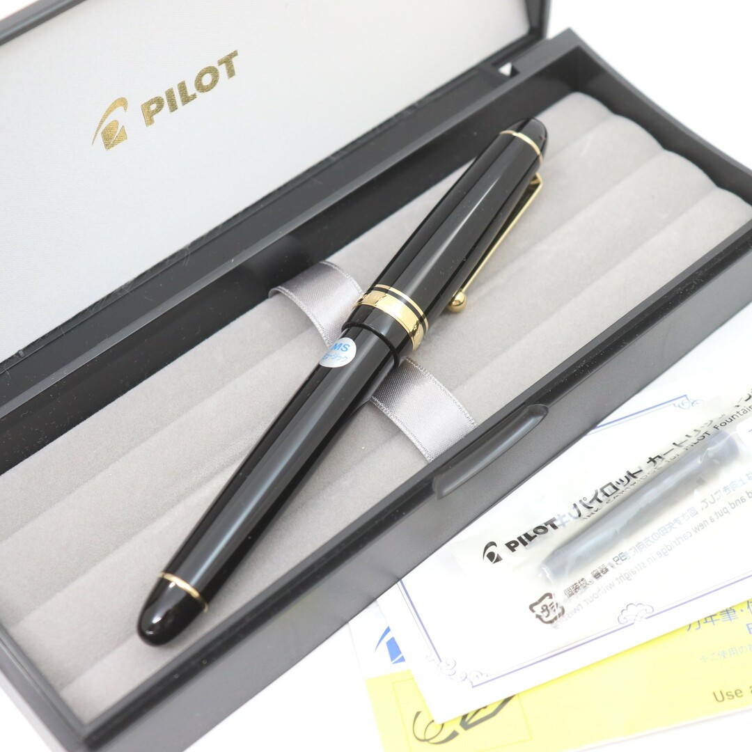 IT4CLMKONK6M 新品 保管品 PILOT パイロット 万年筆 FKK-2000R 742 ペン先14K ブラック カートリッジインキ付き ネーム有