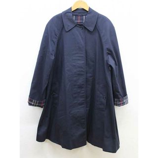 【春物 新入荷】‡BURBERRY/バーバリー‡ステンカラーコート/長袖 ネイビー/紺 レディース 【中古】春秋 otr 222042