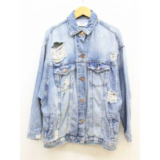 ザラ(ZARA)の【値下げ】♪ZARA/ザラ♪ダメージ加工/デニムジャケット/アウター/長袖 インディゴ レディース M【中古】春秋 211132 otr(その他)