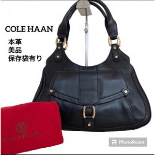 コールハーン(Cole Haan)の【美品】コールハーン　本革　2wayバッグ　ハンド　ショルダーバッグ　ブラック(ショルダーバッグ)