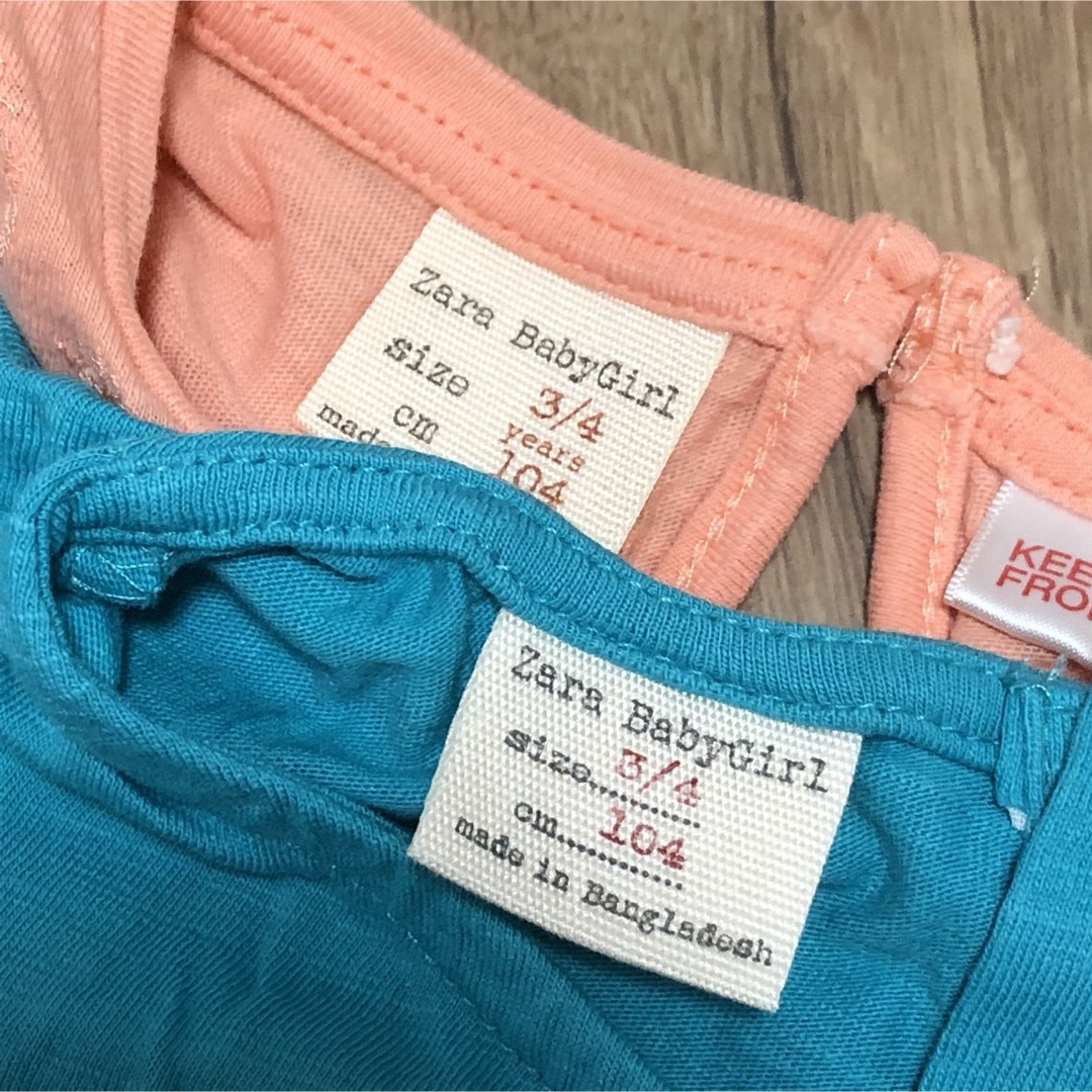 ZARA KIDS(ザラキッズ)のザラベビー Tシャツ トップス 3-4y 104cm 未使用 キッズ/ベビー/マタニティのキッズ服女の子用(90cm~)(Tシャツ/カットソー)の商品写真