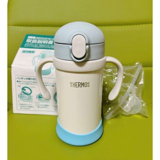 サーモス(THERMOS)のTHERMOS まほうびんのベビーストローマグ／FJL-350 BL/WH(マグカップ)