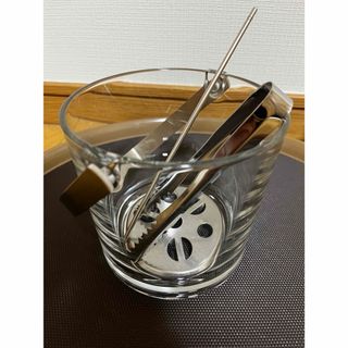 中古　アイスペール　マドラーとトングセット(アルコールグッズ)