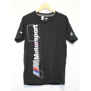 プーマ(PUMA)の【値下げ】△PUMA×BMW/プーマ×ビーエムダブリュー△プリントTシャツ/カットソー/半袖/クルーネック　ブラック/黒　 メンズ　XS　【中古】　春夏秋冬 400122(Tシャツ/カットソー(半袖/袖なし))