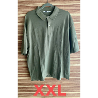 ユニクロ(UNIQLO)のユニクロU   ニットポロシャツ　OLIVE   XXLサイズ(ポロシャツ)