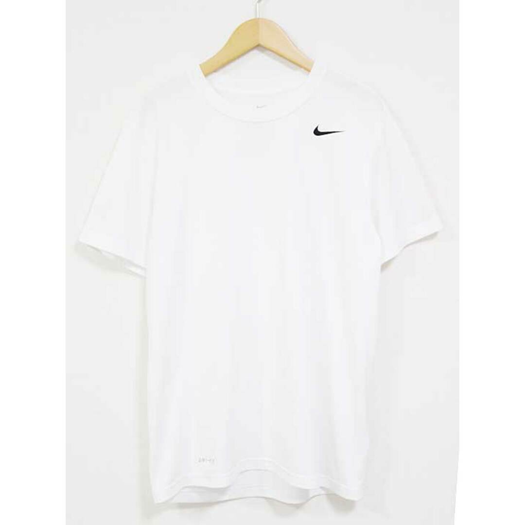 NIKE(ナイキ)の【値下げ】☆NIKE/ナイキ☆ドライフィット半袖Tシャツ/ラウンドネック/ワンポイント/無地/半袖 ホワイト/白 メンズ M【中古】春夏秋冬 020132 メンズのトップス(Tシャツ/カットソー(半袖/袖なし))の商品写真