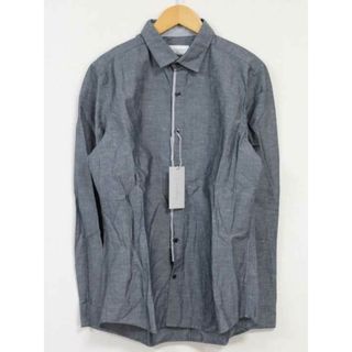 カルバンクライン(Calvin Klein)の【春物 新入荷】新品未使用品☆Calvin Klein/カルバンクライン☆コットンリネンシャツ/シャツ/長袖/無地/シンプル グレー メンズ M 春夏 103042(シャツ)