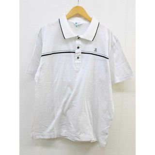 ランバン(LANVIN)の【値下げ】♪LANVIN SPORT/ランバンスポール♪ボーダーポロシャツ/スポーツ/ボーダー/半袖 ホワイト/白 メンズ 42【中古】春夏秋冬 311132(ポロシャツ)