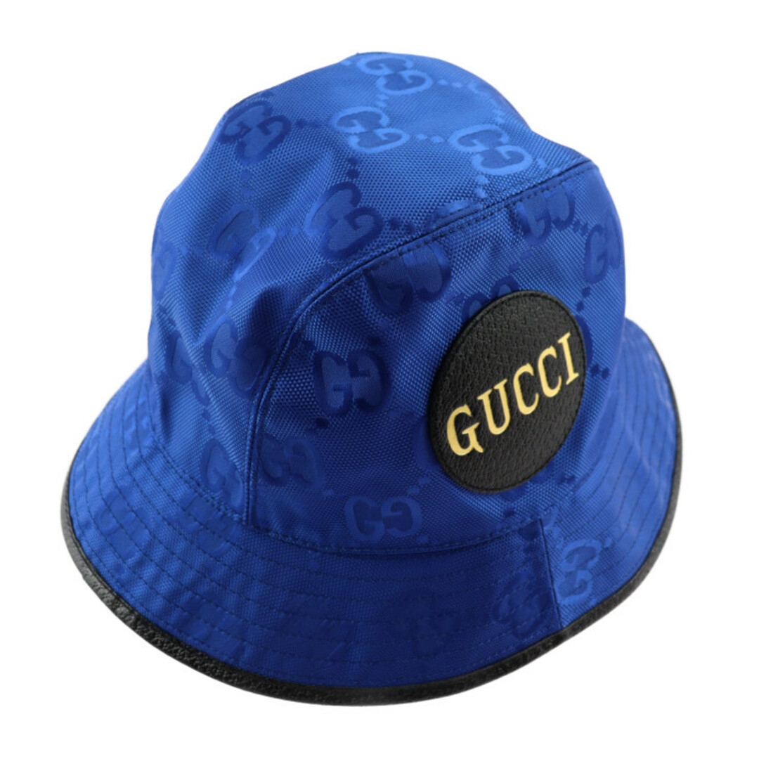 Gucci(グッチ)のGUCCI グッチ オフ ザ グリッド バケットハット ハット 627115   GGナイロン×レザー ブルー ブラック  帽子 M【本物保証】 メンズの帽子(ハット)の商品写真