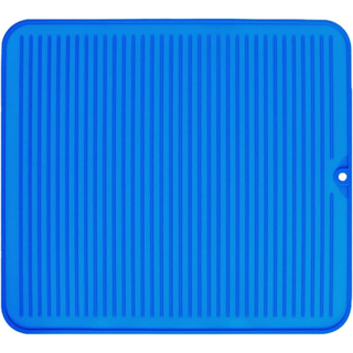 ✨新品未使用✨ シリコン食器乾燥マットキッチン 耐熱性 ブルー 40×45cm(キッチンマット)