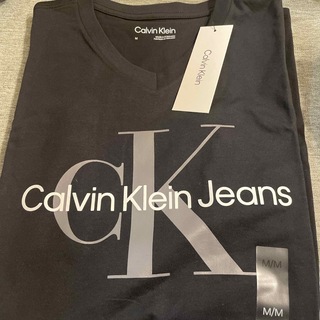 カルバンクライン(Calvin Klein)の(未使用)タグ付カルバン・クライン黒VネックTシャツM(Tシャツ/カットソー(半袖/袖なし))