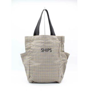 シップス(SHIPS)の★SHIPS/シップス★ 千鳥柄ハンドバッグ/サブバッグ/カジュアル/シンプル/バッグ/鞄/BAG  ベージュ×ブルー×ブラック レディース【中古】春夏秋冬 521042(ハンドバッグ)