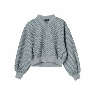 グリーンパークス(green parks)の【ブルー】SUGAR SPOON エンボスチェックブルゾン 24SS/レディース/春/ショート丈(その他)