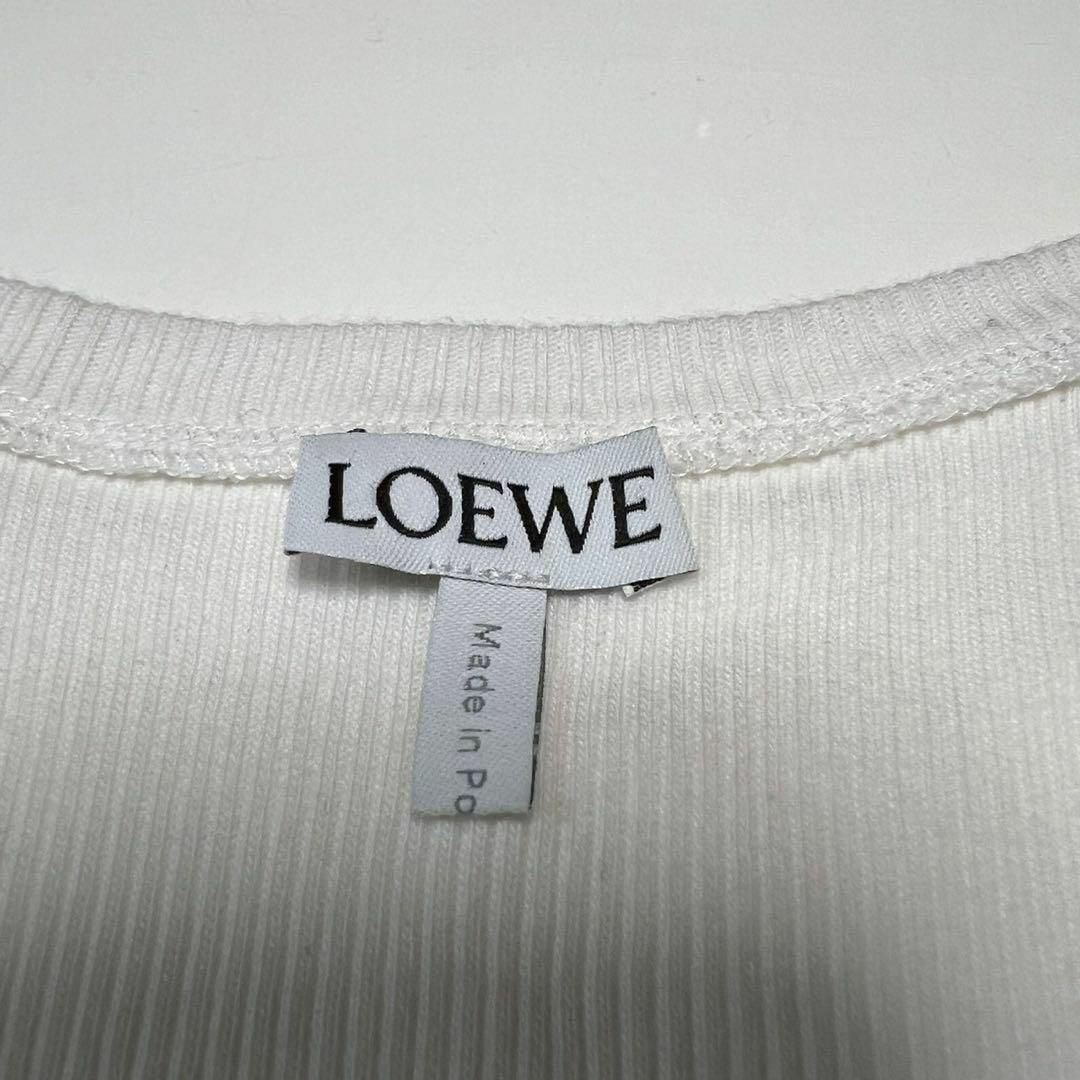 LOEWE - LOEWE アナグラム刺繍 ロゴ タンクトップ リブ ホワイト XSの 