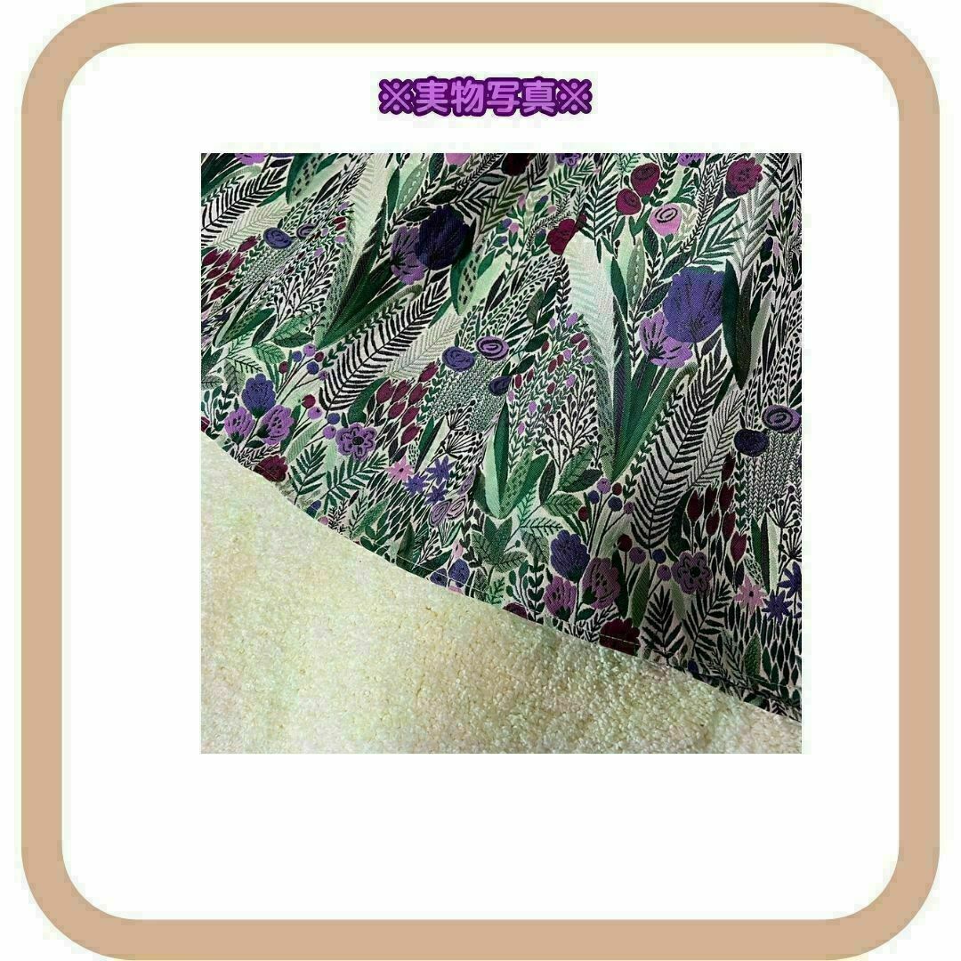 ボタニカル刺繍 ジャガードスカート ボリュームフレア 紫 上品お呼ばれ ミモレ丈 レディースのスカート(ロングスカート)の商品写真
