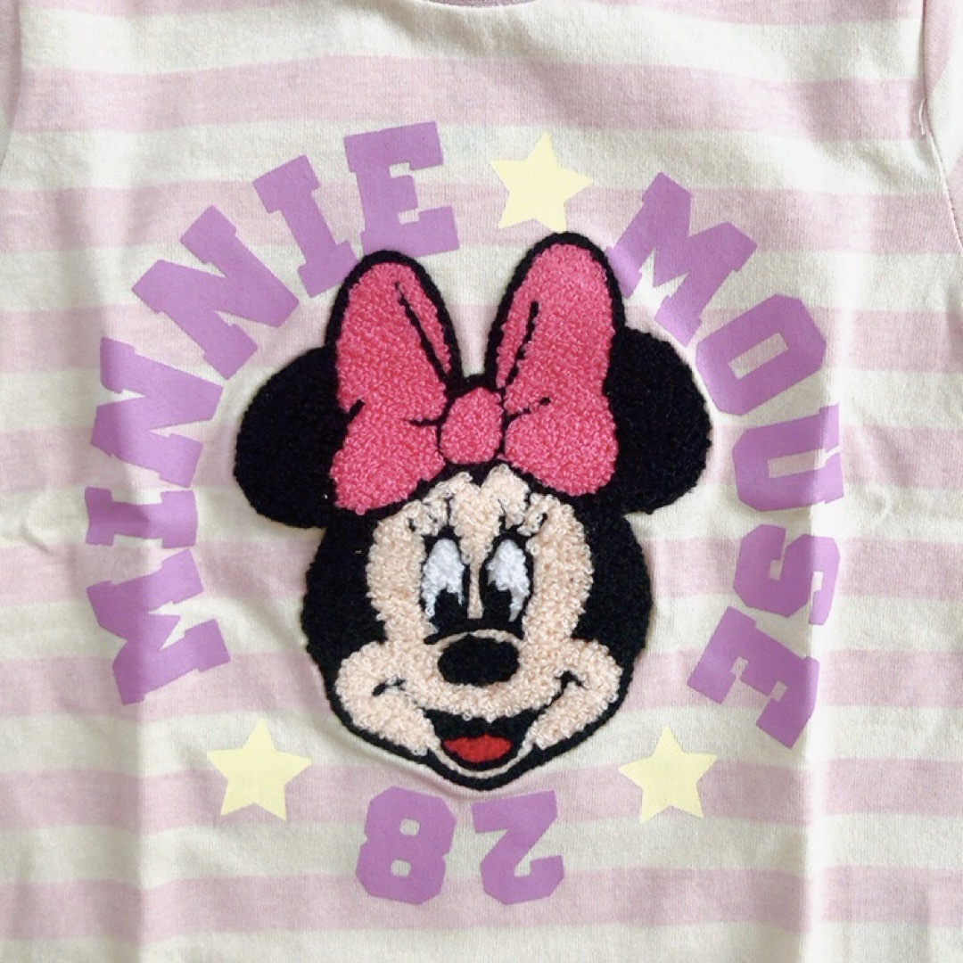 Disney(ディズニー)のディズニー　ミニー　ミニーちゃん　ボーダー　半袖　Tシャツ 90 キッズ/ベビー/マタニティのキッズ服女の子用(90cm~)(Tシャツ/カットソー)の商品写真