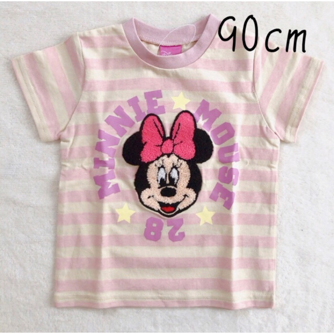 Disney(ディズニー)のディズニー　ミニー　ミニーちゃん　ボーダー　半袖　Tシャツ 90 キッズ/ベビー/マタニティのキッズ服女の子用(90cm~)(Tシャツ/カットソー)の商品写真