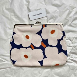 マリメッコ(marimekko)のマリメッコ がま口 ポーチ ウニッコ ネイビー ピンク(ポーチ)