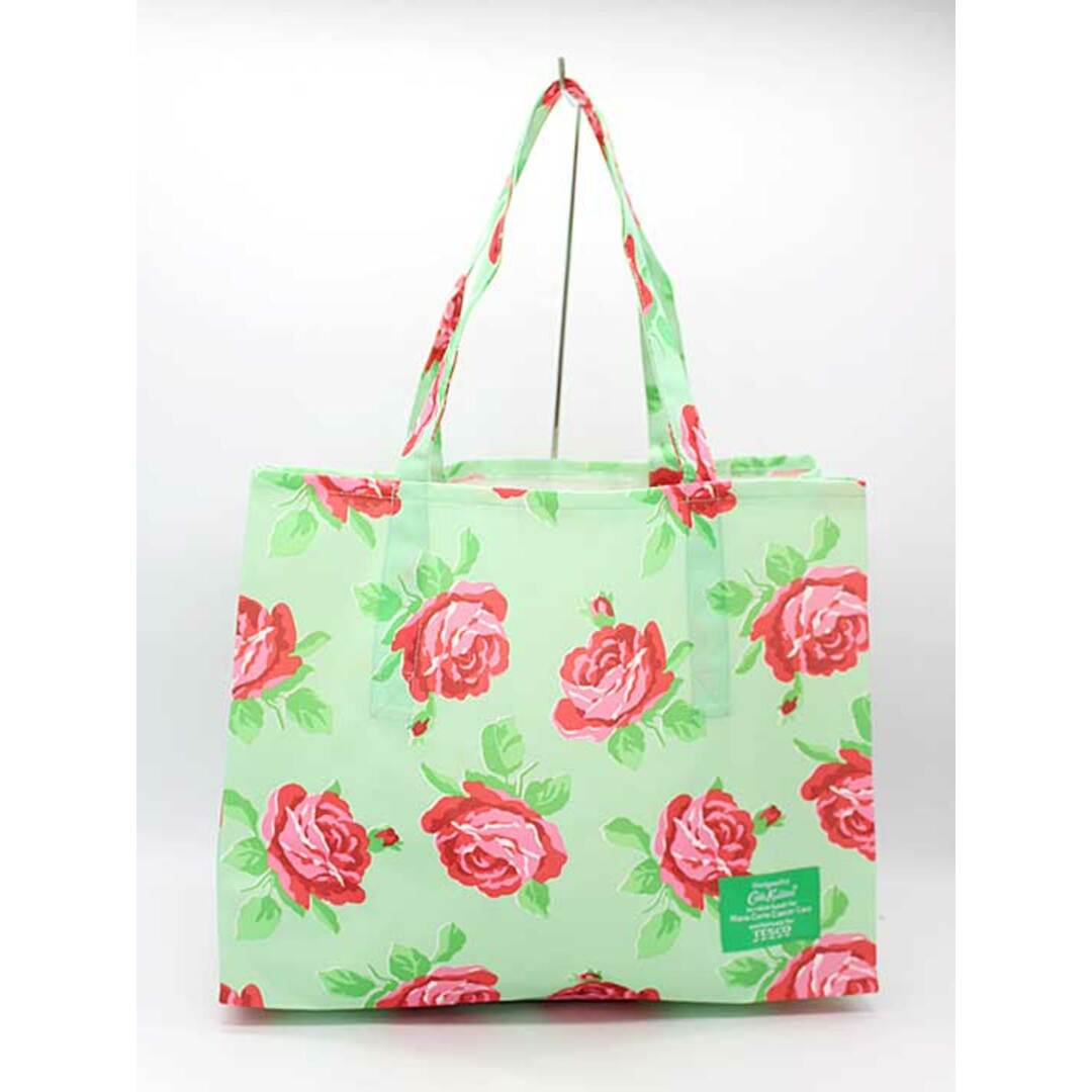 Cath Kidston(キャスキッドソン)の★Cath Kidston×TESCO/キャスキッドソン×テスコ★エコバッグ/トートバッグ/カジュアル/シンプル/バッグ/鞄 グリーン×レッド/緑×赤 レディース【中古】春夏秋冬 031042 レディースのバッグ(トートバッグ)の商品写真