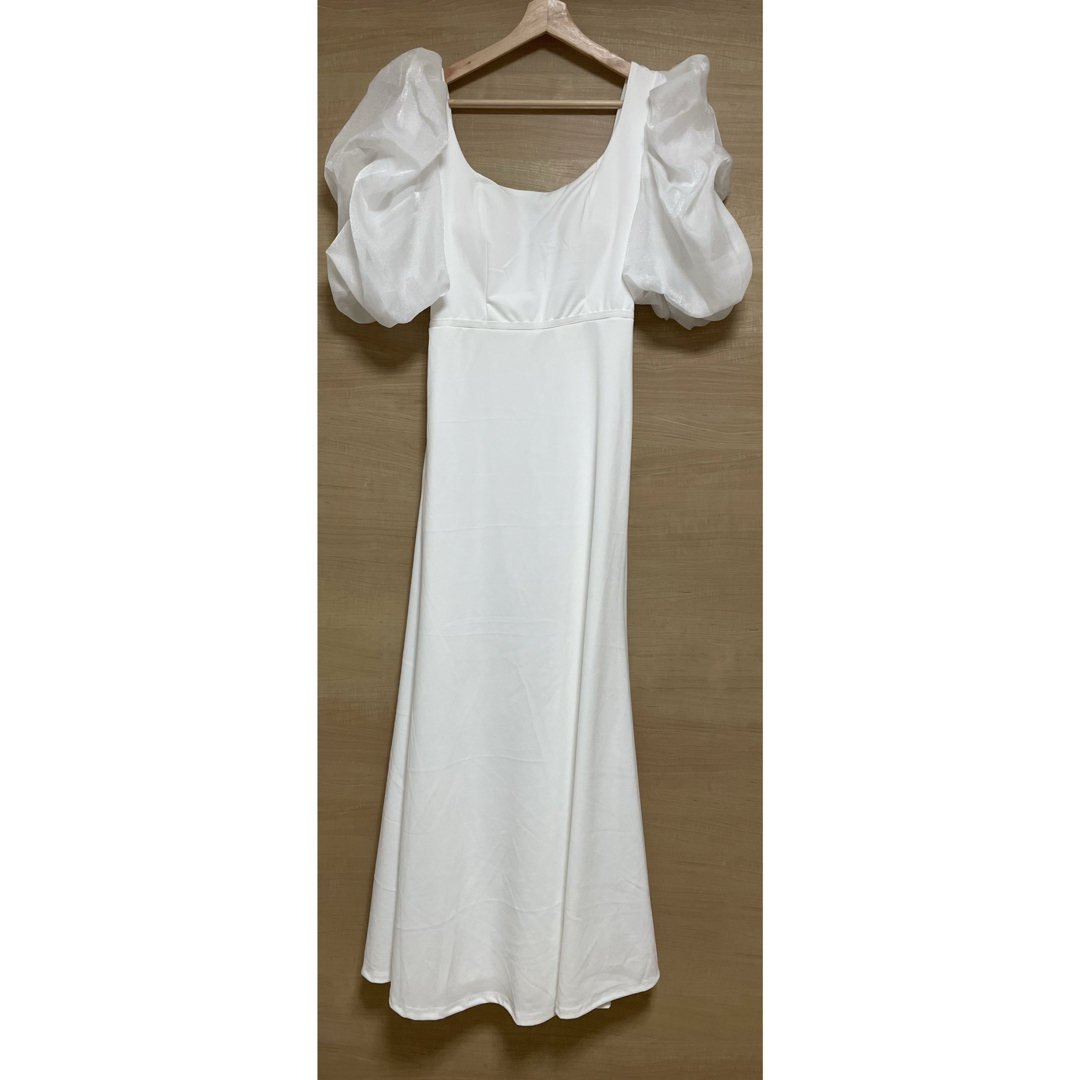 SHEIN(シーイン)のSHEIN シーイン パフスリーブウエディングドレス S レディースのフォーマル/ドレス(ウェディングドレス)の商品写真