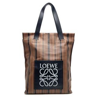 ロエベ(LOEWE)のロエベ アナグラム レザー バッグ トートバッグ ブラウン ブラック(トートバッグ)