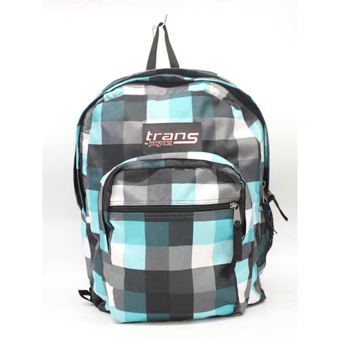 JANSPORT(ジャンスポーツ)の【値下げ】♪JANSPORT/ジャンスポーツ♪リュック/バックパック/チェック/アウトドア/シンプル/カジュアル/オシャレ/BAG/鞄 ブラック×ブルー/黒×青 レディース メンズ 【中古】 春夏秋冬 906032 メンズのバッグ(バッグパック/リュック)の商品写真