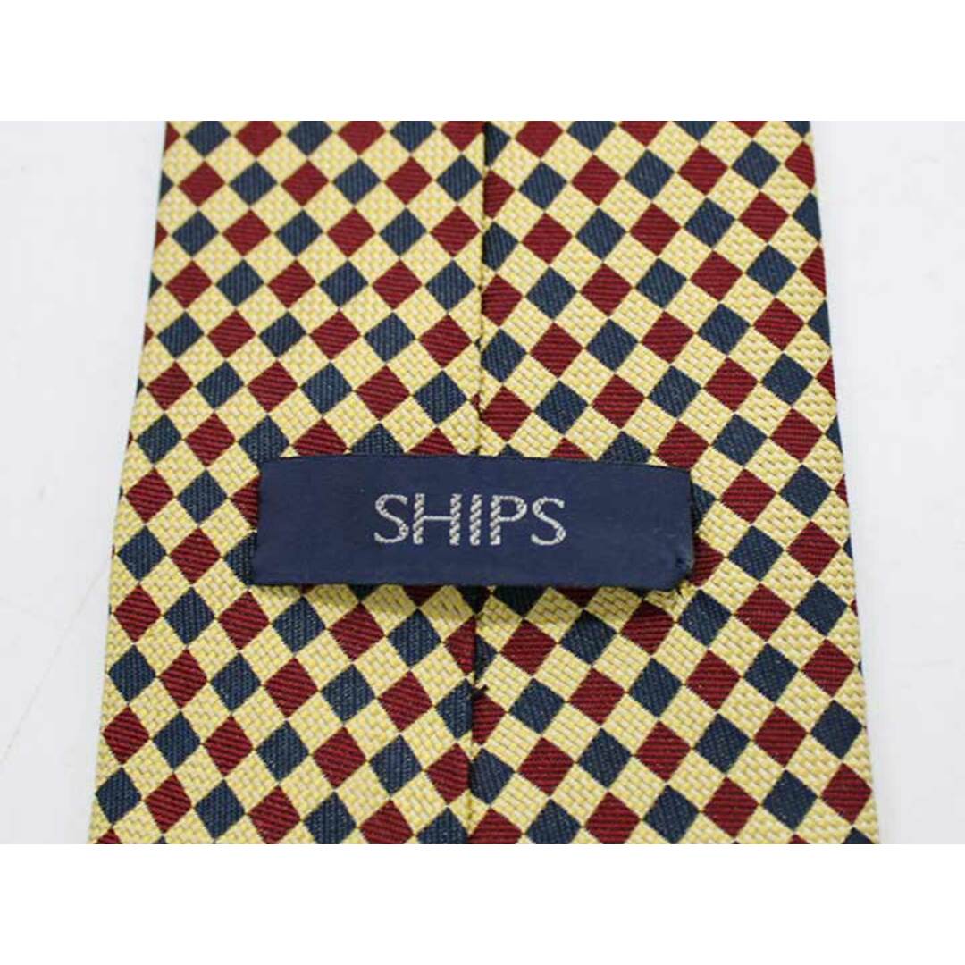 SHIPS(シップス)の★SHIPS/シップス★ ネクタイ/ダイヤ柄/ビジネス/仕事/小物 イエロー×マルチカラー メンズ【中古】春夏秋冬 biz 121042 メンズのファッション小物(その他)の商品写真